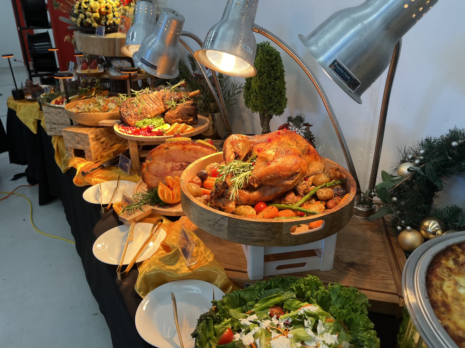 Chafing dish buffet setup catered by Pranitha Foods in Auckland
